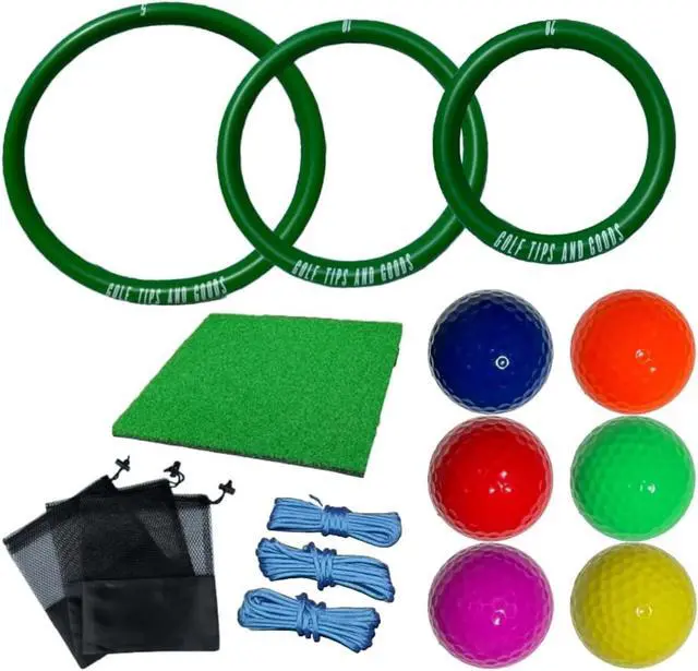 Alt view image 7 of 7 - Floating Golf Green for Pool, Putting Turf Mat with 3 Different Sized No-Drift Chipping Targets, Floating Golf Balls Game Set for Golfers