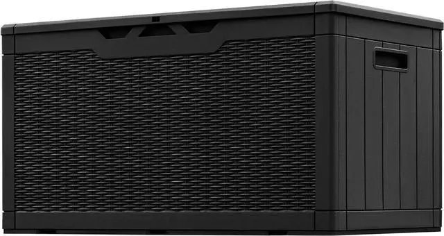 Main image of 100 Gallon Resin Patio Storage Box for Garden Tools Outdoor Furniture Cushions Pool Supplies Black