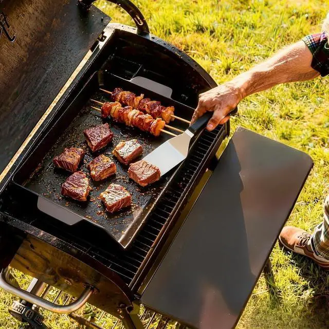 Alt view image 6 of 6 - 18" x 14" Nonstick Cast Iron Griddle with Spatula Set, Universal Flat Top Plate for Gas Charcoal Electric Grills and Stovetops