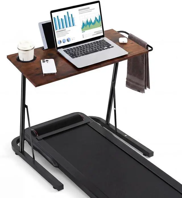 Main image of Adjustable Height Treadmill Desk Standing Workstation, Fitness Laptop Desk with Cup Holder & Tablet Slot for Walking Pad Exercise Bike Home Office Indoor Cycling
