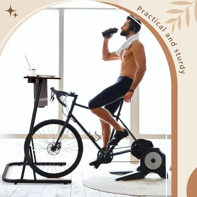 Alt view image 7 of 7 - Adjustable Height Treadmill Desk Standing Workstation, Fitness Laptop Desk with Cup Holder & Tablet Slot for Walking Pad Exercise Bike Home Office Indoor Cycling