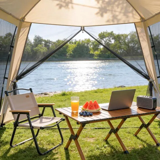 Alt view image 2 of 7 - 12'x12' Portable Camping Screen Tent with UV Protection, 8-10 Person Instant Screen Canopy with Mosquito Net and Waterproof Design for Family Camping Backyard Picnic