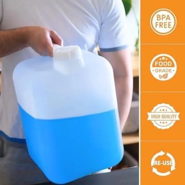 Alt view image 4 of 7 - 5 Gallon Water Jug 4 Pack, BPA-Free Food-Grade HDPE Liquid Container with Sealed Cap, Leak-Proof Water Storage Jug for Brewing Fermentation Camping