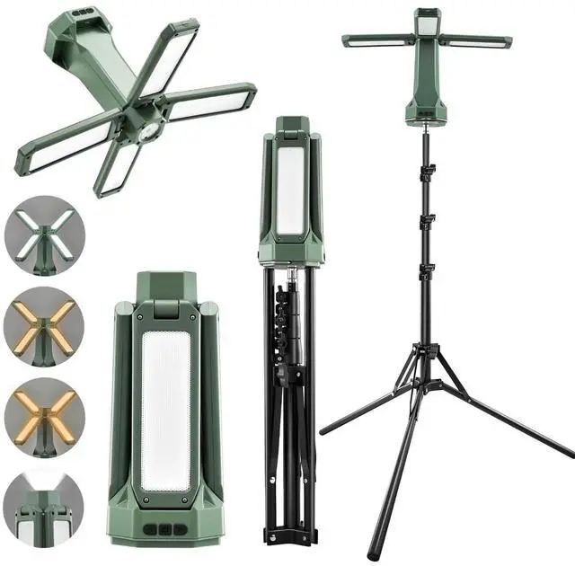 Main image of 6500LM Foldable Leaf Camping Lantern with Telescopic Tripod Stand, 20000mAh Rechargeable LED Tent Light with Detachable Flashlight Magnetic Base for Outdoor Camping Emergency Garage Repair