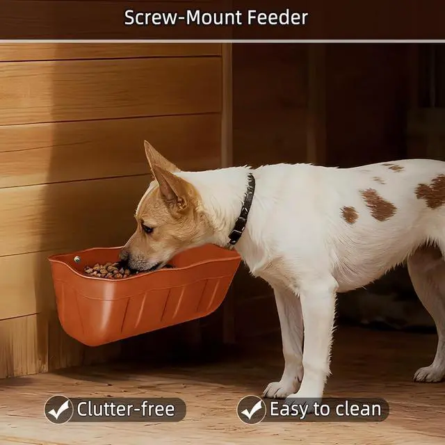 Alt view image 7 of 7 - 6 Pack 7.5 Quart Hanging Livestock Feed Trough BPA Free Plastic Poultry Feeder Waterer Fence Mount Feed Container for Chickens Ducks Goats Small Animals Terracotta