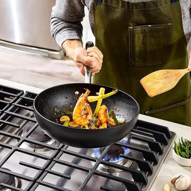 Alt view image 4 of 7 - 10-Inch Hard Anodized Nonstick Wok Pan with Stay-Cool Handle, Induction Ready Oven Safe to 500°F for Stir Fry and All Cooktops