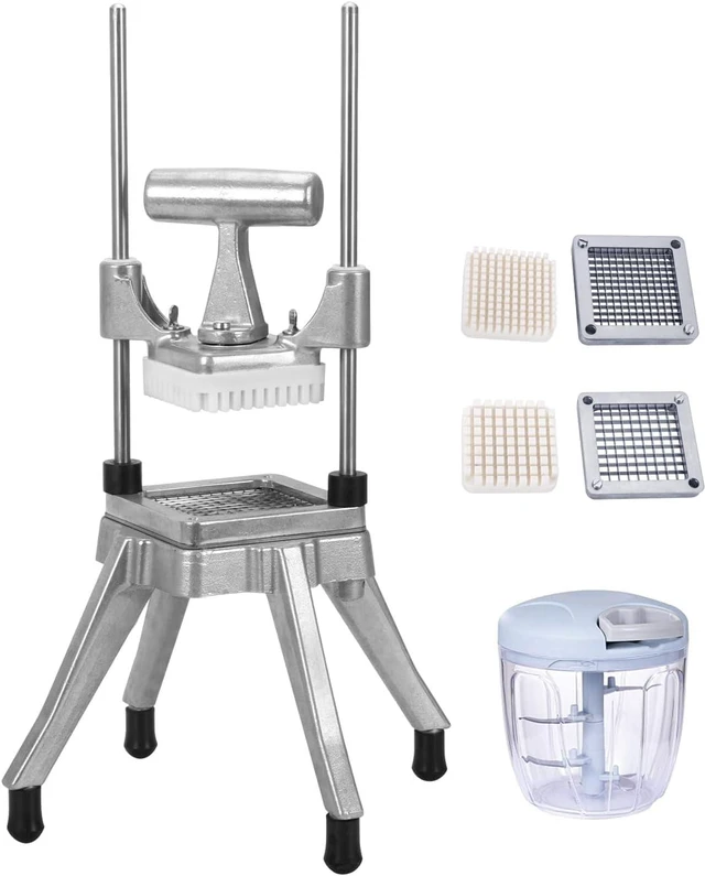 Main image of Heavy Duty Manual Vegetable Chopper Dicer, Aluminum Alloy Frame Food Cutter with 1/4" & 3/8" Stainless Steel Blades, Commercial Food Prep Tool for Onion Potato Pepper Fruits
