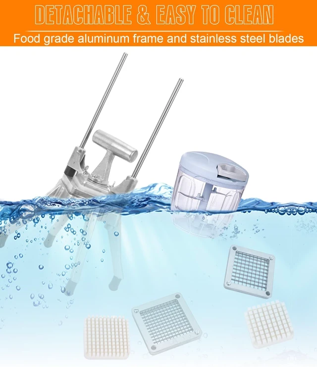 Alt view image 5 of 7 - Heavy Duty Manual Vegetable Chopper Dicer, Aluminum Alloy Frame Food Cutter with 1/4" & 3/8" Stainless Steel Blades, Commercial Food Prep Tool for Onion Potato Pepper Fruits