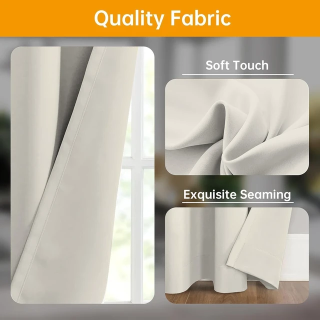 Alt view image 3 of 6 - 150 x 96 Inch Blackout Room Divider Curtain Set, Flexible Bendable Ceiling Track Privacy Partition, Adjustable Light Control Washable Fabric Space Separator for Bedroom Living Room Office, Beige