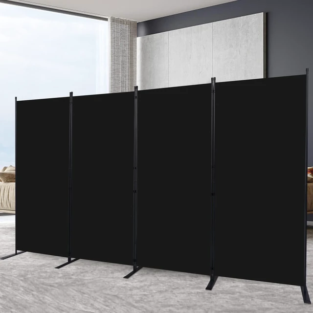 Main image of 4 Panel 6 FT Folding Privacy Screen, 136 Inch Wide Freestanding Room Divider, Upgraded 240g Polyester Fabric Partition Screen with No Gaps, Stable Steel Frame Wall Divider for Home Office Classroom
