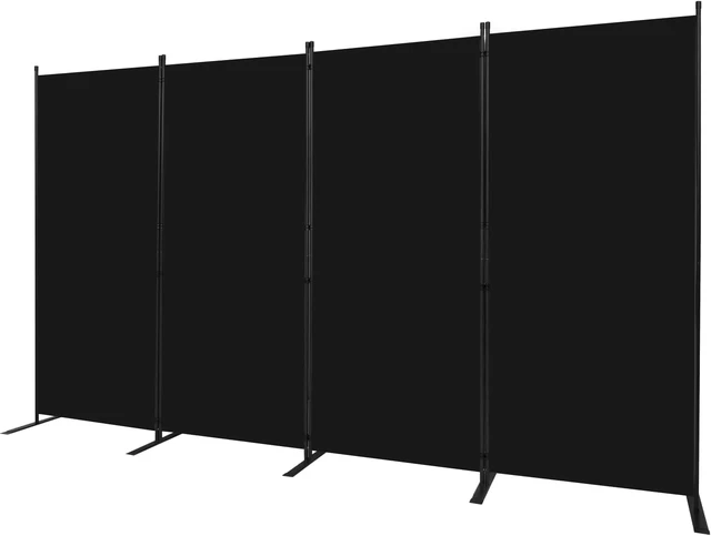 Alt view image 5 of 5 - 4 Panel 6 FT Folding Privacy Screen, 136 Inch Wide Freestanding Room Divider, Upgraded 240g Polyester Fabric Partition Screen with No Gaps, Stable Steel Frame Wall Divider for Home Office Classroom