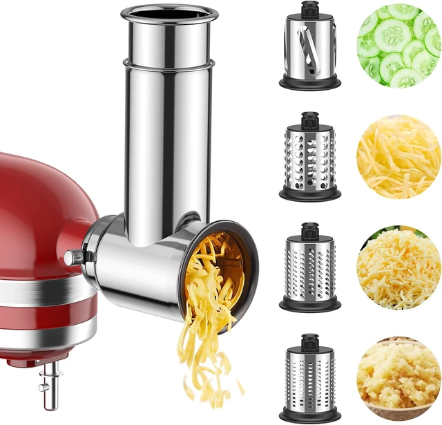 Alt view image 4 of 7 - 2in1 Stand Mixer Attachment Set, Stainless Steel Meat Grinder and Slicer Shredder with Sausage Stuffer Tubes, Food Processing Accessories Compatible with Stand Mixers