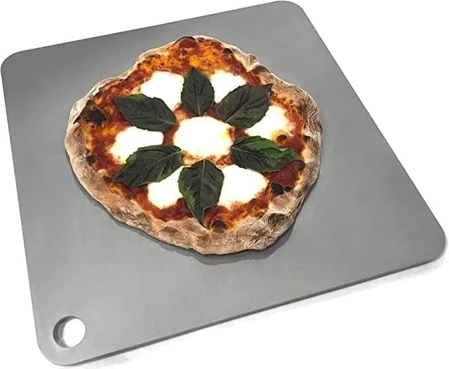 Alt view image 4 of 7 - 14 x 20 Inch Pizza Steel Plate, 1/4 Inch Thick Low Carbon Steel Baking Steel, Efficient Heat Conduction Cooking Steel for Oven Grill Campfire, Multipurpose Bakeware for Pizza Sourdough Bread Grilling