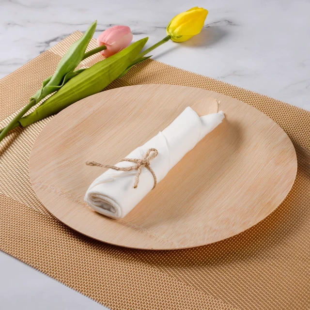 Alt view image 2 of 7 - 100 Pack Pre Rolled Bamboo Cutlery Set, Compostable Biodegradable Disposable Utensils with Thick Napkins, 400 PCS Forks Knives Spoons Combo for Wedding Party Birthday Catering Events