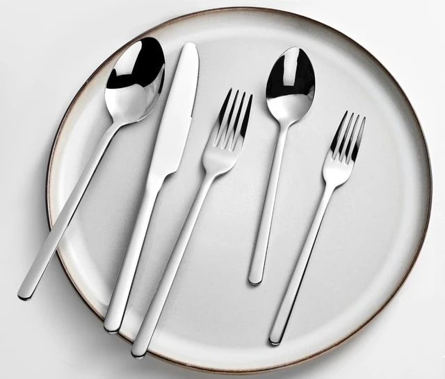 Alt view image 6 of 7 - 60 Piece 18/10 Stainless Steel Flatware Set, Service for 12, Mirror Polished Durable Cutlery Set with Knives Forks Spoons, Dishwasher Safe Classic Silver Utensils for Home Restaurant Wedding Daily Use