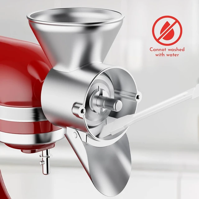 Alt view image 7 of 7 - Grain Mill Attachment for Stand Mixers, Premium Die-Cast Aluminum Alloy Grain Grinder with 9 Adjustable Grind Settings, Detachable Home Grain Grinding Accessory for Fresh Flour Coffee Bean Milling