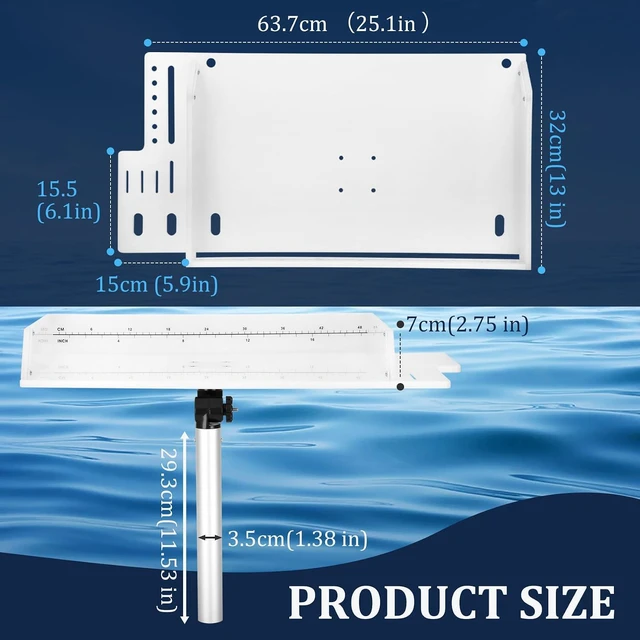 Alt view image 5 of 7 - 25.1 x 13 Inch Boat Cutting Board, 360° Adjustable Marine Fish Fillet Table with Tool Slots, Drainage Design, Non Slip Fish Pad and Fish Lip Gripper Pliers, Multifunctional Boat Cleaning Station