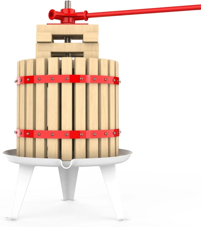 Main image of 3.2 Gallon Manual Fruit Wine Press, Heavy Duty Solid Beech Wood Basket Juice Press, Quiet Hand Crank Fruit Extractor Tool for Apple Cider Grape Berry Wine Making Home Brewing
