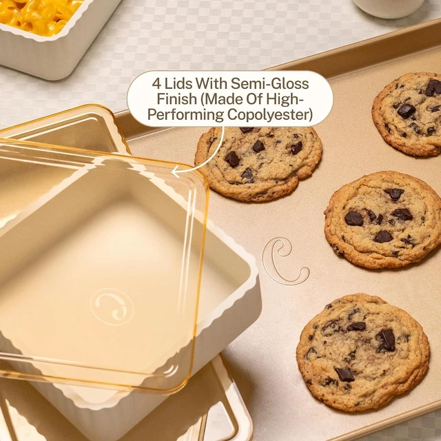 Alt view image 6 of 7 - 9 Piece Silicone Baking Set with Lids, Oven Safe Nonstick Baking Trays, Reusable Heat Resistant Bakeware, Microwave and Refrigerator Safe Food Storage Trays for Home Kitchen Baking Meal Prep