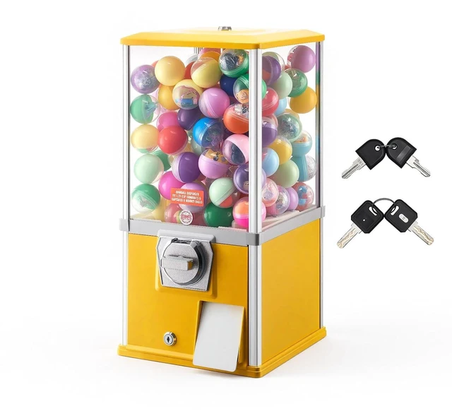Main image of 21 Inch Commercial Gumball Vending Machine, 25-Cent Coin Operated Candy Dispenser with Lockable Top, Large Clear Globe for 1.77 Inch Spherical Candies, Suitable for Mall Arcade Amusement Park