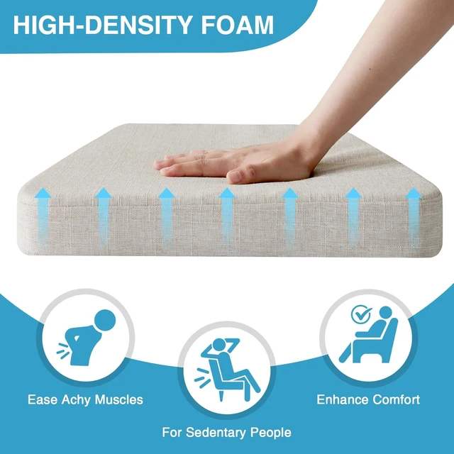 Alt view image 3 of 6 - Set of 6 Dining Chair Cushions, 17 x 16 x 2 Inch D-Shaped Non Slip Kitchen Chair Pads with Ties, Soft Breathable Removable Washable Seat Cushions for Indoor Home Kitchen Dining Chairs, Beige