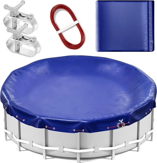 Main image of 21 FT Round Winter Pool Cover for Above Ground Pools, Ultra Thick UV & Cold Resistant (Down to -10°F), Durable Above-Ground Pool Cover with Steel-Core Cable