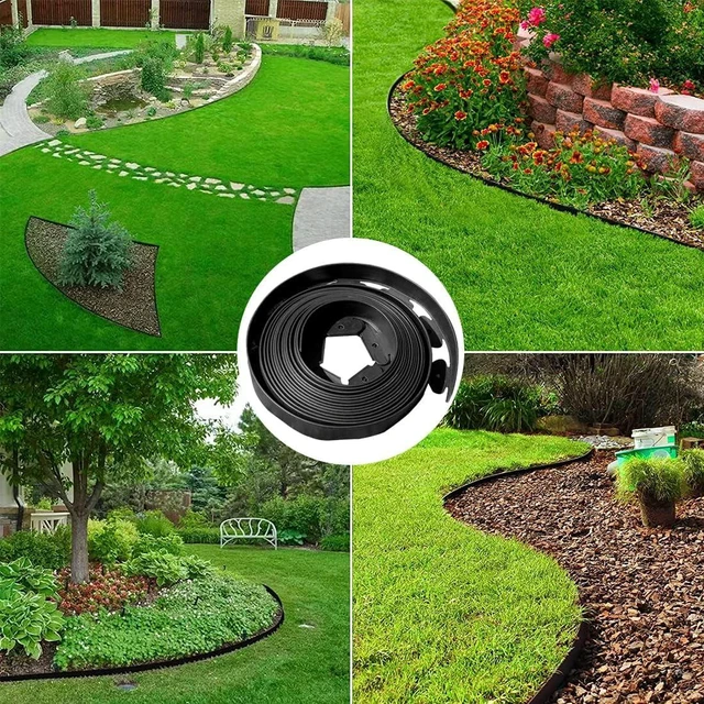 Alt view image 6 of 7 - 66FT Flexible Plastic Landscape Edging 4 Inch Tall No Dig Garden Border with 100Pcs Spiral Stakes Bendable Weather Resistant Lawn Edge for Flower Beds Trees Yard Outdoor Landscaping