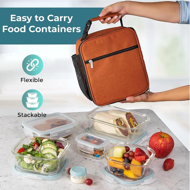 Alt view image 6 of 7 - 35-Piece Borosilicate Glass Food Storage Set, Airtight Leak Proof Meal Prep Containers with BPA-Free Lids, Oven Freezer Dishwasher Safe, Multi-Size Boxes with Bonus Condiment Cups for Kitchen Storage