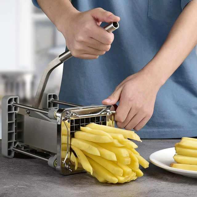Alt view image 4 of 7 - 1/2 Inch Stainless Steel French Fry Cutter, Heavy Duty Manual Potato Slicer with Labor-Saving Lever, Fast Even Cutting Tool for Potato Vegetable Prep, Ideal for Home Kitchen Party Batch Cooking