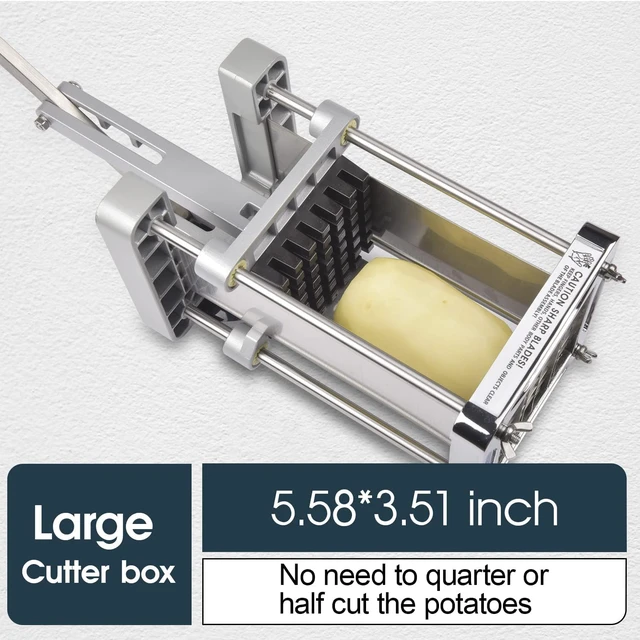 Alt view image 3 of 7 - 1/2 Inch Stainless Steel French Fry Cutter, Heavy Duty Manual Potato Slicer with Labor-Saving Lever, Fast Even Cutting Tool for Potato Vegetable Prep, Ideal for Home Kitchen Party Batch Cooking