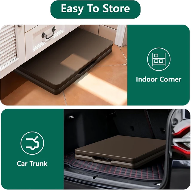 Alt view image 7 of 7 - 4FT Heavy Duty Fold-in-Half Plastic Folding Table with Handle, Adjustable Height Portable Utility Table for Indoor/Outdoor Dining, Party, Camping, Picnic, Wedding, Brown