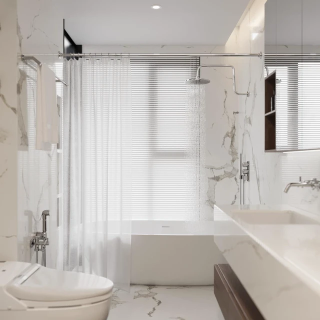 Alt view image 2 of 7 - 304 Stainless Steel Straight Shower Curtain Rod 60 Inch, Chrome Finish, OnePiece CuttoFit Permanent Wall Mount with HeavyDuty Zinc Alloy Flange, Mounting Hardware Included