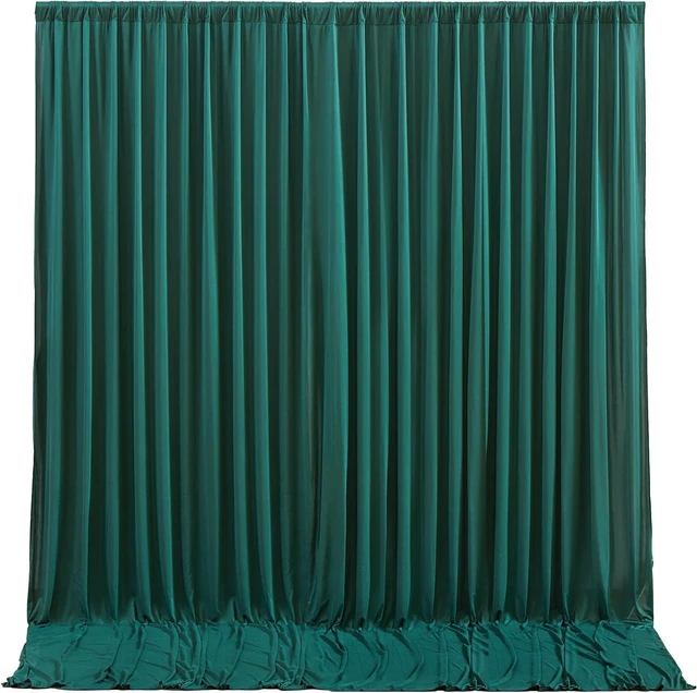 Main image of Hunter Green Wrinkle Free Polyester Backdrop Curtains, 40 x 10FT Rod Pocket Decorative Drapes, Non-Transparent Reusable Background Curtain for Wedding Birthday Party Baby Shower Photo Booth Decoration