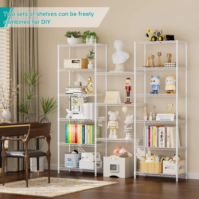 Alt view image 5 of 7 - 8-Tier Adjustable Wire Storage Shelving Unit with Wheels, Rustproof Steel Mesh Organizer Rack, Tool-Free Assembly Utility Shelf for Bathroom Kitchen Laundry Garage Office, 12x22x74 Inch