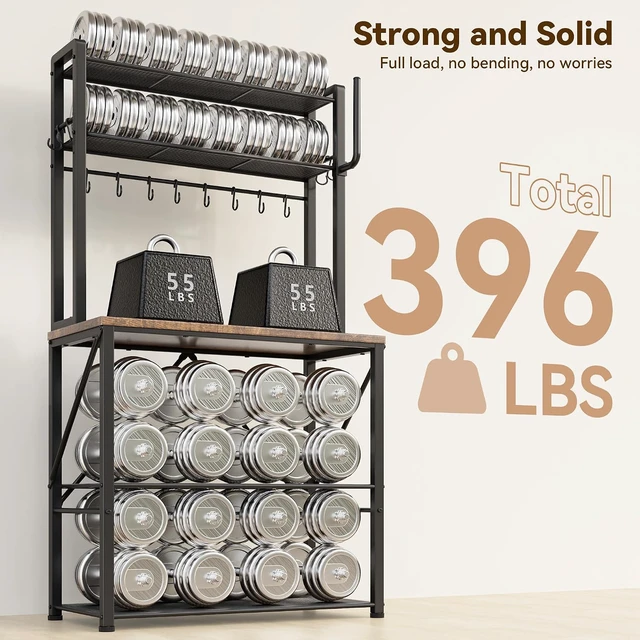 Alt view image 7 of 7 - 5-Tier Kitchen Bakers Rack with Storage, 25.6 Inch Multi-Functional Microwave Stand, Rustic Brown Kitchen Appliance Shelf Organizer with 12 S-Hooks and Paper Towel Holder for Home Kitchen Coffee Bar
