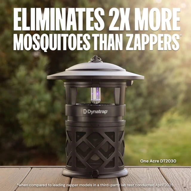 Alt view image 2 of 7 - DT2030SR Fly Traps Outdoor - Mosquito & Flying Insect Killer for 1 Acre Kills Mosquitoes, Flies, Gnats, Wasps - Bug Zapper Alternative - Black