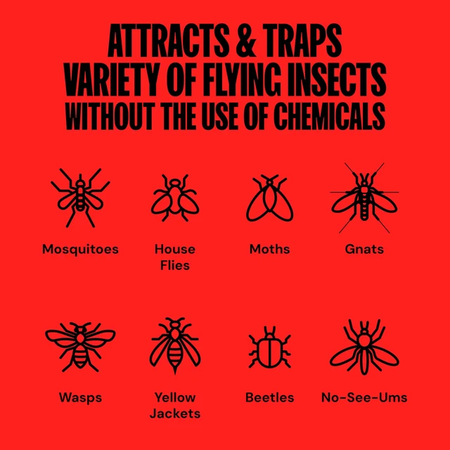 Alt view image 4 of 7 - DT2030SR Fly Traps Outdoor - Mosquito & Flying Insect Killer for 1 Acre Kills Mosquitoes, Flies, Gnats, Wasps - Bug Zapper Alternative - Black