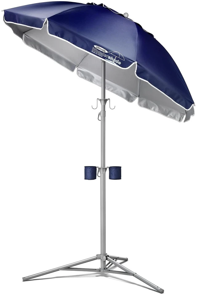 Main image of Ultimate Portable Sun Shade Umbrella Lightweight Adjustable Outdoor Patio & Beach Umbrella with Tripod Base (Navy)