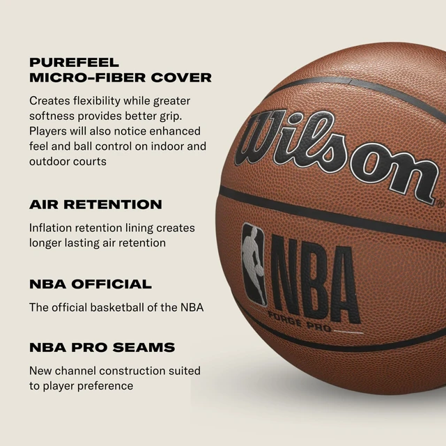 Alt view image 5 of 7 - NBA Forge Pro Indoor/Outdoor Basketball - Brown, Size 7-29.5"