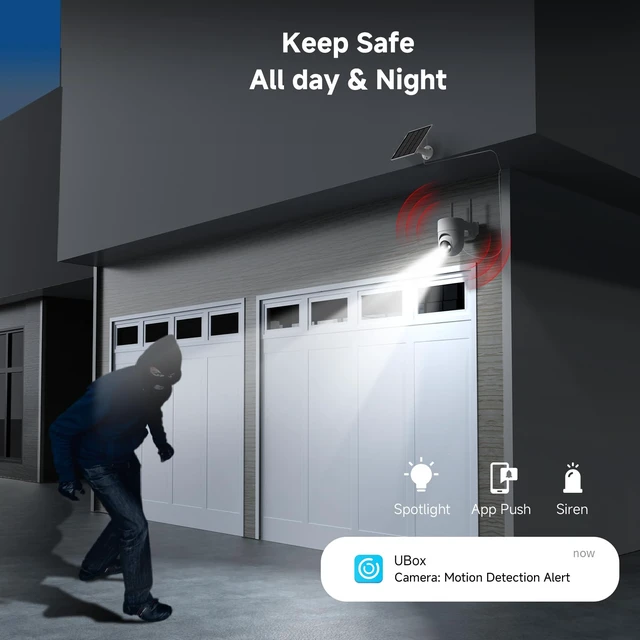 Alt view image 6 of 7 - 2K Solar Security Cameras Wireless Outdoor, 2PCS Outdoor Camera Wireless with 360° View, Cameras for Home Security with Color Night Vision, Only Support 2.4GHz Wi-Fi