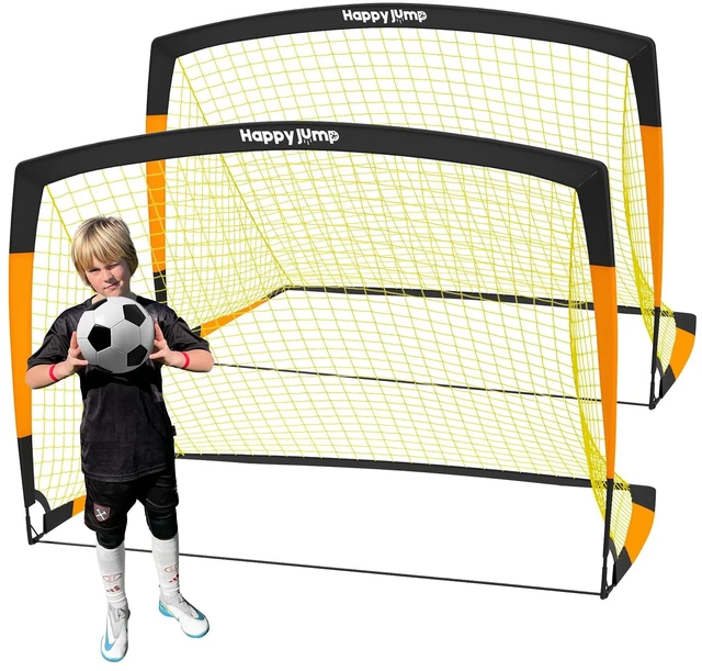 Main image of Kids Backyard Soccer Goals 7x5 & 5x3.6 FT, Portable Outdoor Play | For Kids Ages 6-14 Backyard Play, Weatherproof Net Steel Frame, Quick Setup Sturdy for All Weather Outdoor Training
