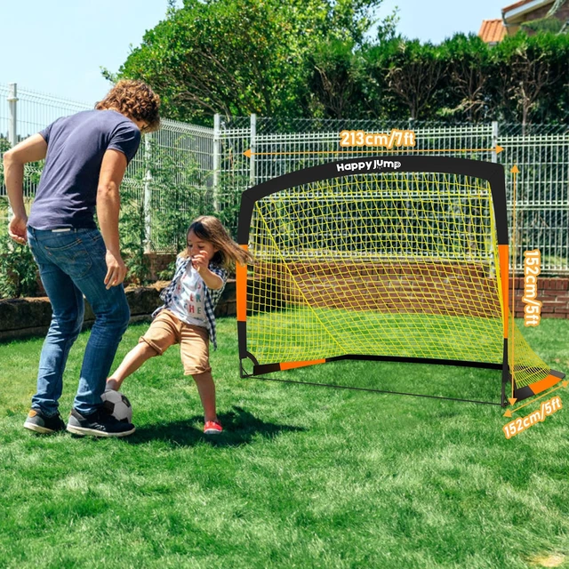 Alt view image 2 of 7 - Kids Backyard Soccer Goals 7x5 & 5x3.6 FT, Portable Outdoor Play | For Kids Ages 6-14 Backyard Play, Weatherproof Net Steel Frame, Quick Setup Sturdy for All Weather Outdoor Training