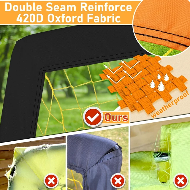 Alt view image 4 of 7 - Kids Backyard Soccer Goals 7x5 & 5x3.6 FT, Portable Outdoor Play | For Kids Ages 6-14 Backyard Play, Weatherproof Net Steel Frame, Quick Setup Sturdy for All Weather Outdoor Training