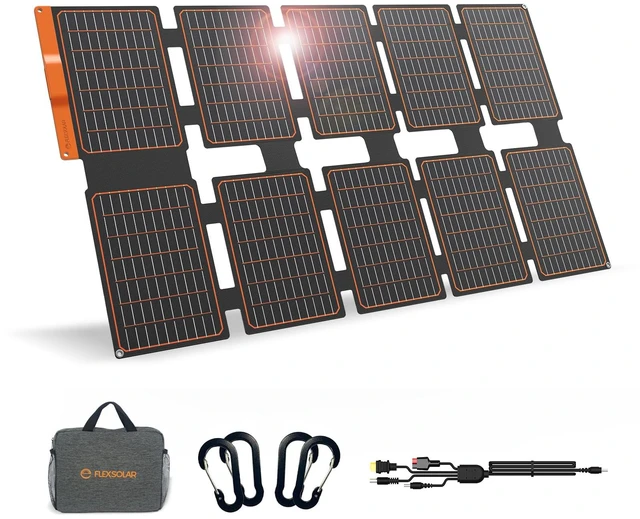 Main image of 100W Foldable Portable Solar Panel Charger IP67 Waterproof | with PD3.0 USB-C, QC3.0 USB-A & DC Ports; Emergency Power for Power Station, Phones, Power Banks Camping Outdoor Use