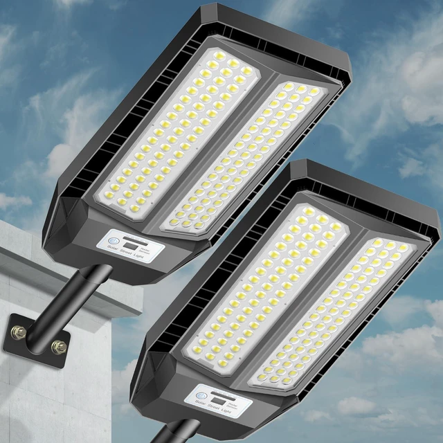 Main image of 5000W Solar Street Lights Outdoor, 7000K Solar Light Outdoor, 2 Pack | IP67 Waterproof Street Light Dusk to Dawn, LED Wide Angle Flood Light with Motion Sensor and Remote Control for Parking Lot