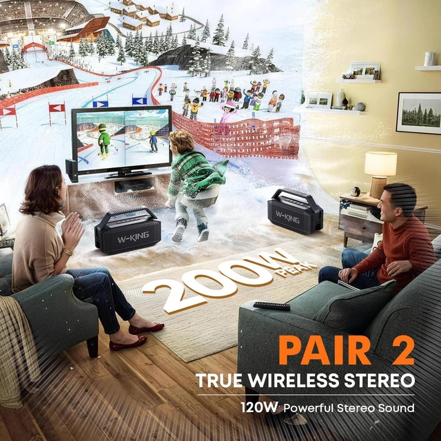 Alt view image 5 of 7 - Bluetooth Speaker, 100W Peak Outdoor Portable Loud Speakers Wireless | 108dB IPX7 Waterproof Floating Rugged Boombox, 60W Party Large Speaker Subwoofer, 7.2'' Deep Bass Radiator, 40H, EQ, TF, AUX