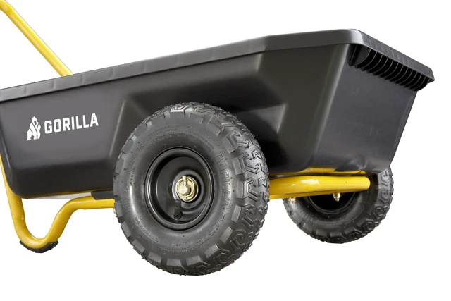 Alt view image 4 of 7 - Poly Dump Cart, 2-Wheel Garden Wagon, 4 Cu Ft, 300lb Capacity | Compact 2-wheel poly dump cart for gardeners in tight spaces needing an easy-to-maneuver hauler for soil and mulch.