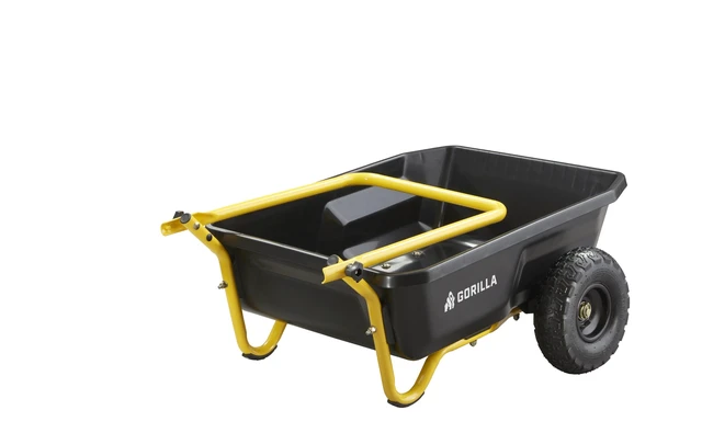 Alt view image 5 of 7 - Poly Dump Cart, 2-Wheel Garden Wagon, 4 Cu Ft, 300lb Capacity | Compact 2-wheel poly dump cart for gardeners in tight spaces needing an easy-to-maneuver hauler for soil and mulch.