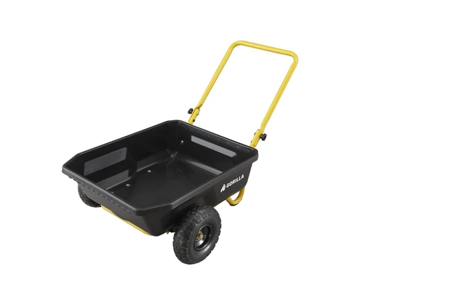 Alt view image 6 of 7 - Poly Dump Cart, 2-Wheel Garden Wagon, 4 Cu Ft, 300lb Capacity | Compact 2-wheel poly dump cart for gardeners in tight spaces needing an easy-to-maneuver hauler for soil and mulch.