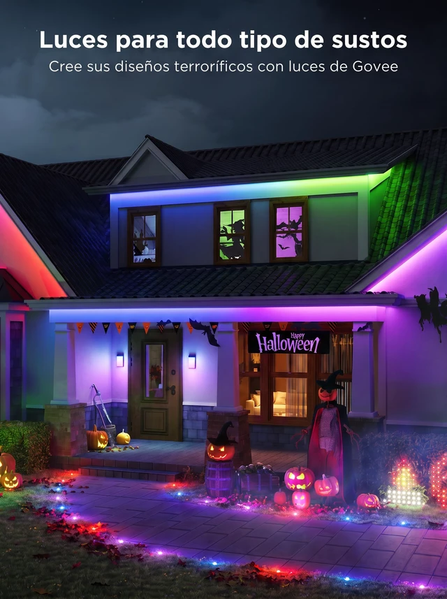 Alt view image 2 of 7 - Outdoor LED Strip Lights, 32.8ft Smart Outdoor Lights Work with Alexa and Google Assistant, App Control, IP65 Waterproof, RGBIC LED Lights for Patio, Eave, Holiday Decorations